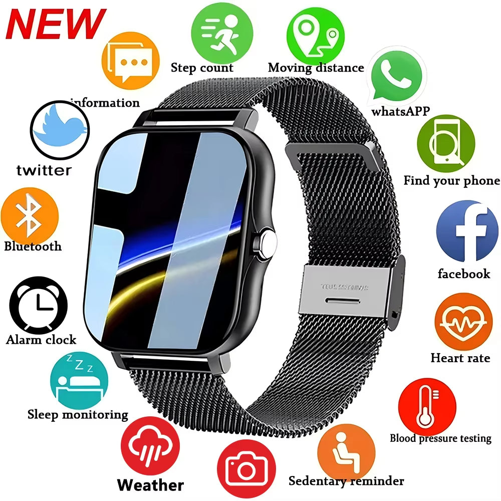 LAXASFIT 2025 New Smartwatch for Men and Women with Full Touch Screen, Fitness Sports Watch, Bluetooth Call, Digital Smart Watch